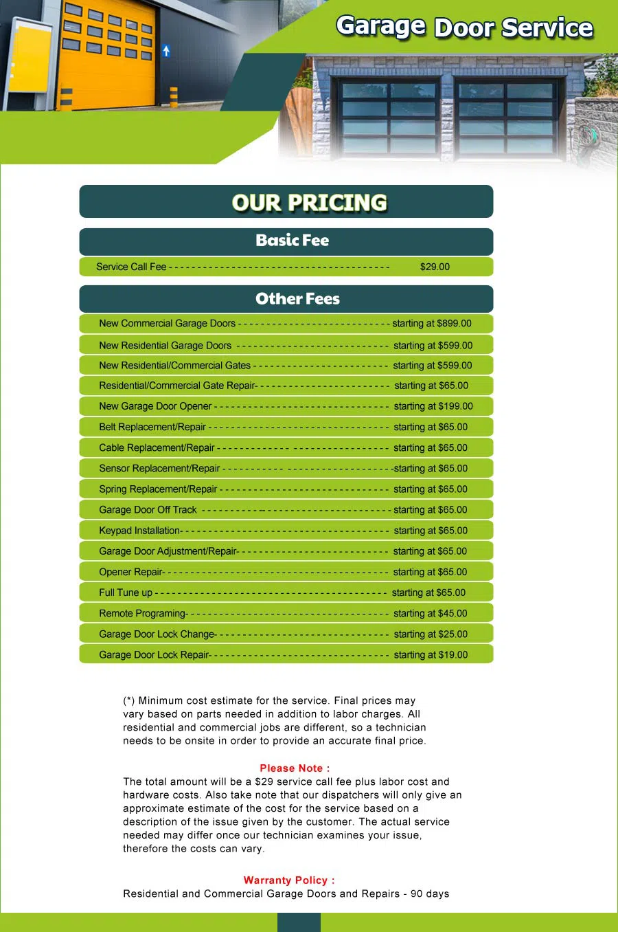 Garage Door 24 Hours Repairs Lewisville, TX 972-439-9893